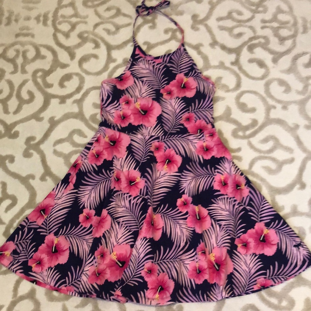 PINK Victoria’s Secret Halter Fit & Flare Floral Dress